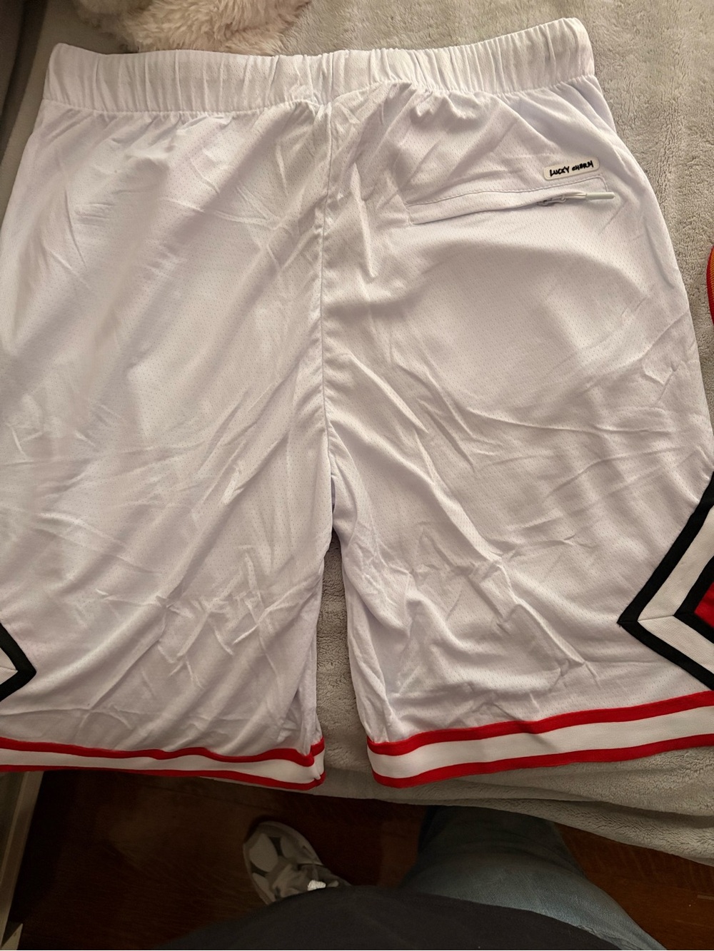 Lucky Charm Bunny Mesh Basketball Shorts White Black Red 3XL NWT